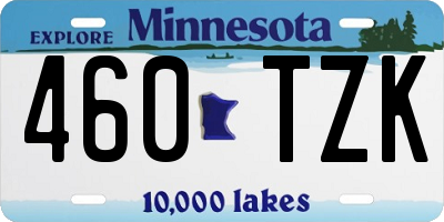 MN license plate 460TZK