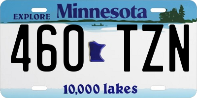 MN license plate 460TZN