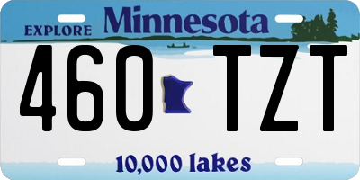 MN license plate 460TZT