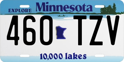 MN license plate 460TZV