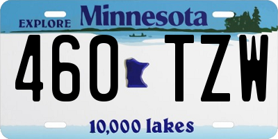 MN license plate 460TZW