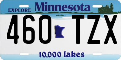 MN license plate 460TZX