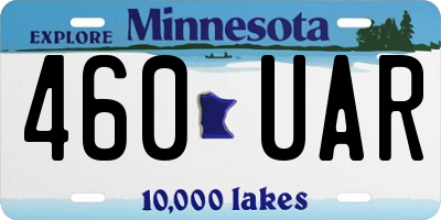 MN license plate 460UAR