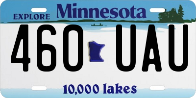 MN license plate 460UAU