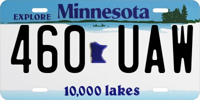 MN license plate 460UAW