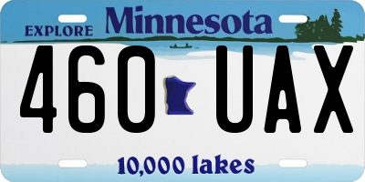MN license plate 460UAX