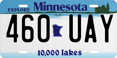 MN license plate 460UAY