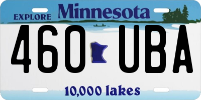 MN license plate 460UBA