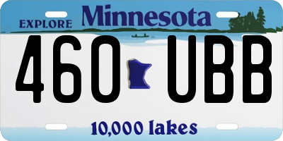 MN license plate 460UBB