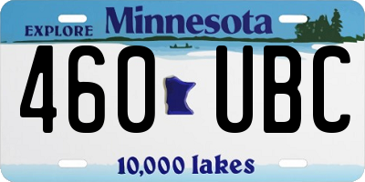 MN license plate 460UBC