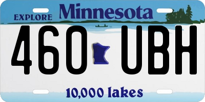 MN license plate 460UBH