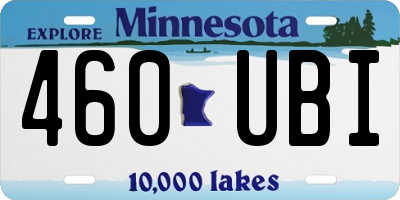MN license plate 460UBI