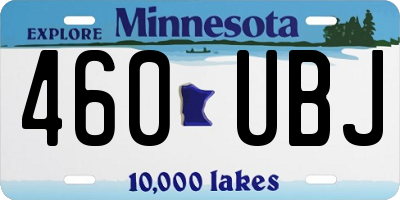 MN license plate 460UBJ
