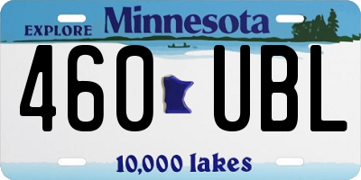 MN license plate 460UBL