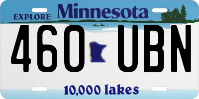 MN license plate 460UBN