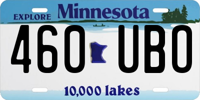 MN license plate 460UBO