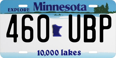 MN license plate 460UBP