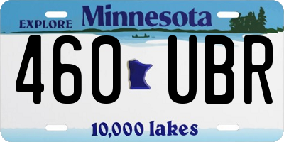 MN license plate 460UBR