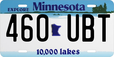 MN license plate 460UBT