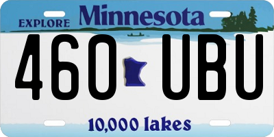 MN license plate 460UBU