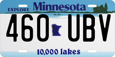 MN license plate 460UBV