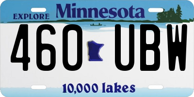 MN license plate 460UBW