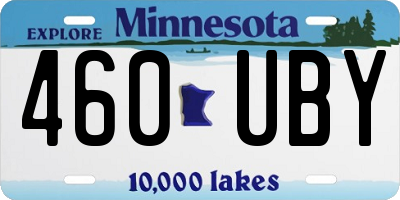 MN license plate 460UBY