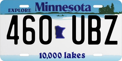 MN license plate 460UBZ