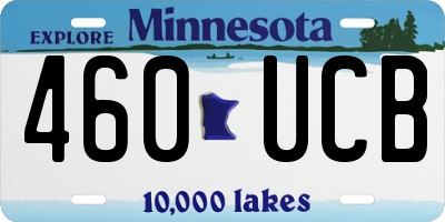 MN license plate 460UCB