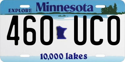 MN license plate 460UCO