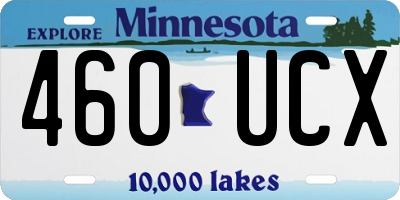 MN license plate 460UCX