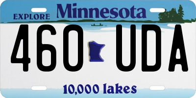 MN license plate 460UDA