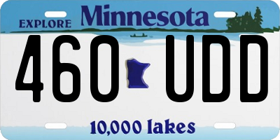 MN license plate 460UDD