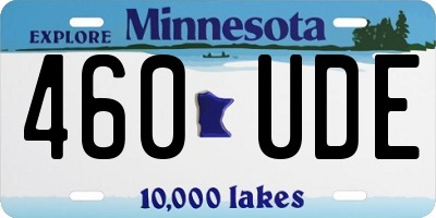 MN license plate 460UDE