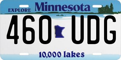MN license plate 460UDG
