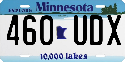 MN license plate 460UDX