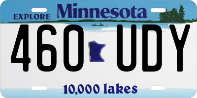 MN license plate 460UDY