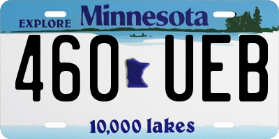 MN license plate 460UEB