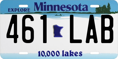 MN license plate 461LAB