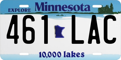 MN license plate 461LAC