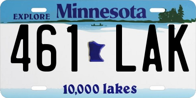 MN license plate 461LAK