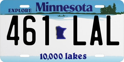 MN license plate 461LAL