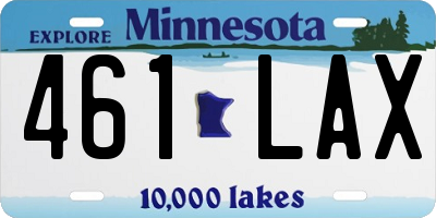 MN license plate 461LAX