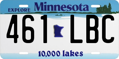 MN license plate 461LBC