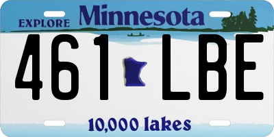 MN license plate 461LBE