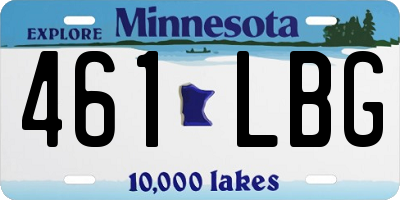MN license plate 461LBG