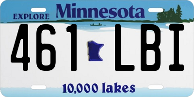 MN license plate 461LBI