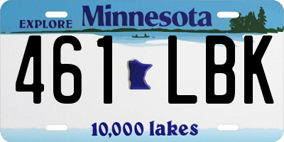 MN license plate 461LBK