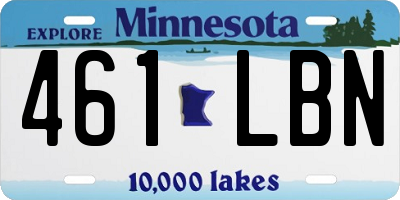 MN license plate 461LBN