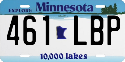 MN license plate 461LBP